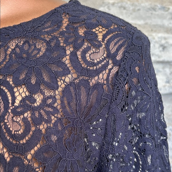Navy Lace Women's Top - Picture 2 of 8
